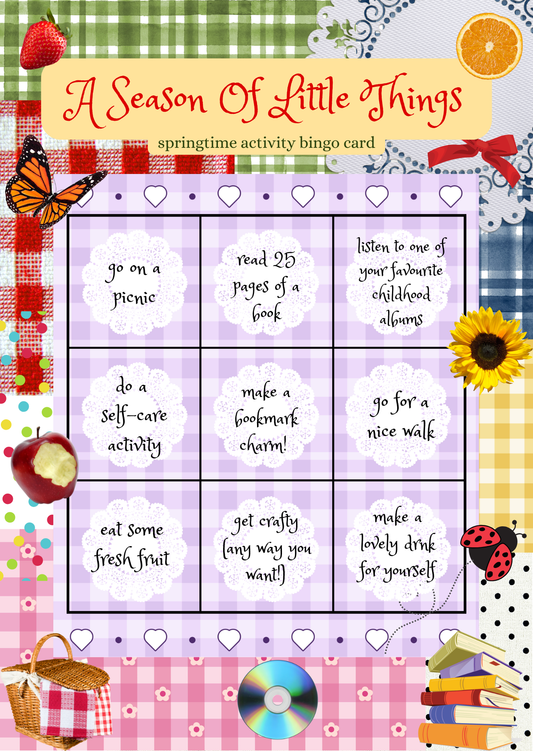 A Season Of Little Things - a springtime bingo card