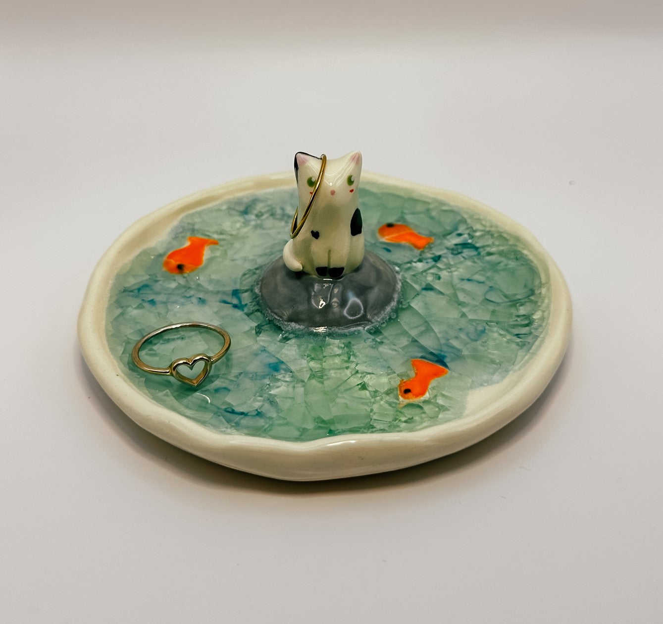 Cat in a Fish Pond | Marble Jewellery Dish