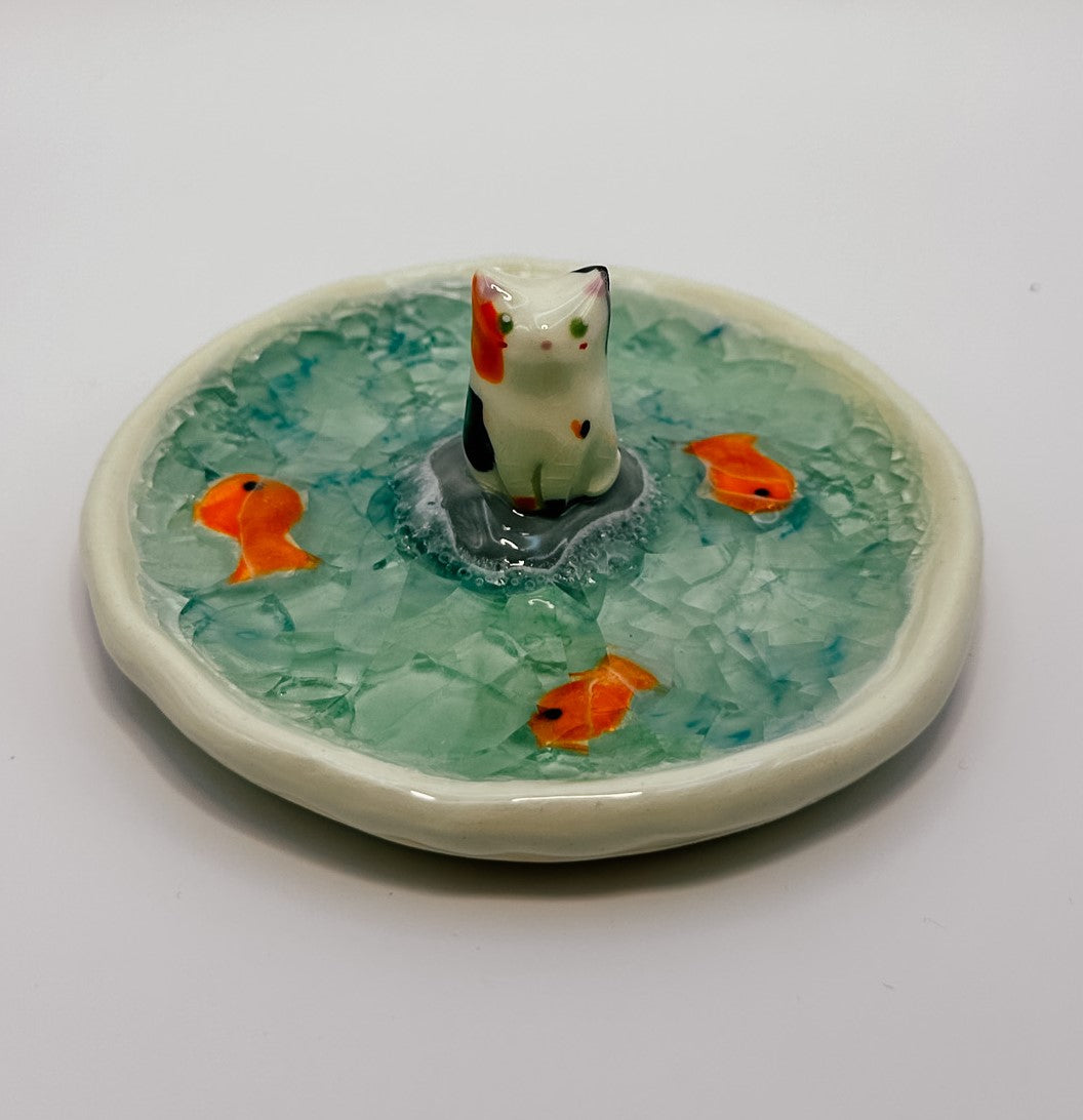 Cat in a Fish Pond | Marble Jewellery Dish
