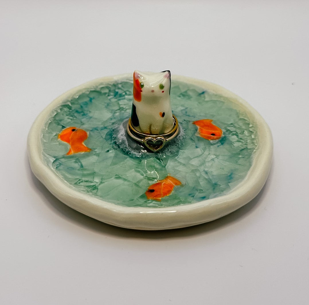 Cat in a Fish Pond | Marble Jewellery Dish